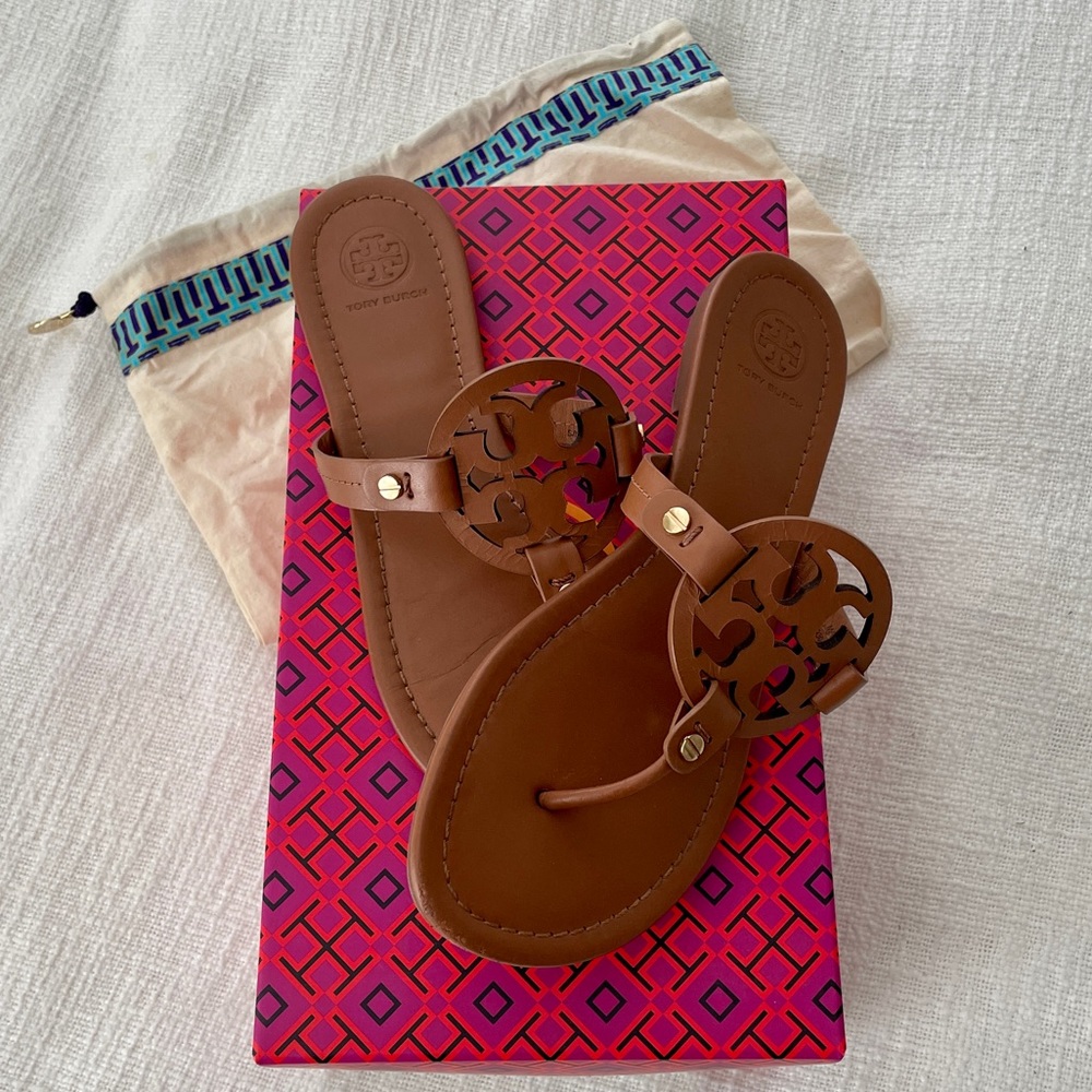 Tory Burch Miller Sandal in Vintage Vachetta w/box and dust bag EUC